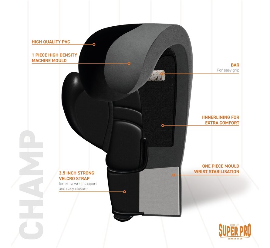 Super Pro Combat Gear Champ Se (kick)bokshandschoenen, Goud,Zwart