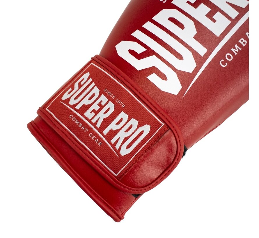 Super Pro Combat Gear Champ (kick)bokshandschoenen, Rood,Wit
