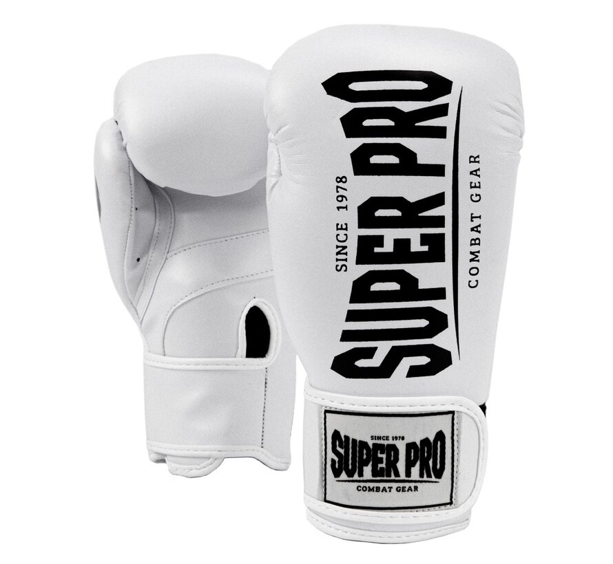 Super Pro Combat Gear Champ (Kick)bokshandschoenen, Zwart,Wit