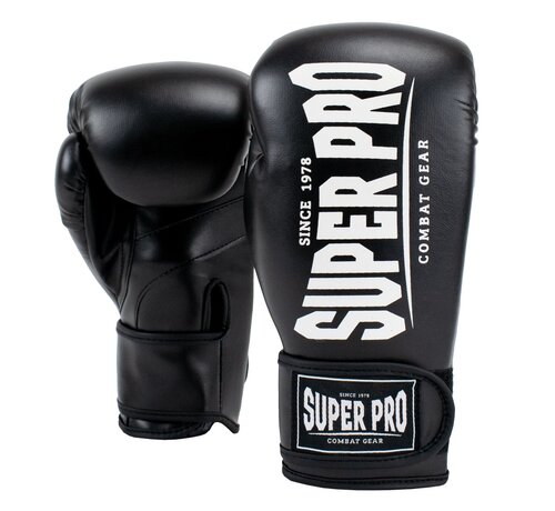 Super Pro Combat Gear Super Pro Combat Gear Champ (Kick)bokshandschoenen, Zwart,Wit