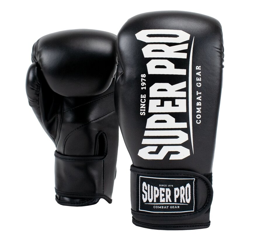 Super Pro Combat Gear Champ (Kick)bokshandschoenen, Zwart,Wit