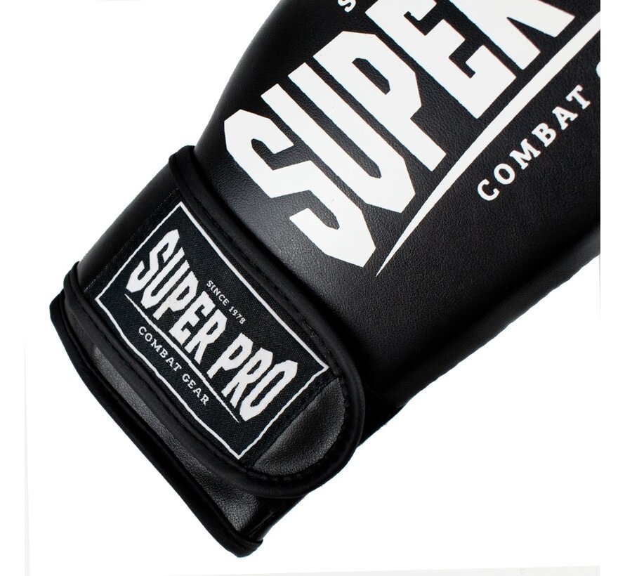Super Pro Combat Gear Champ (Kick)bokshandschoenen, Zwart,Wit
