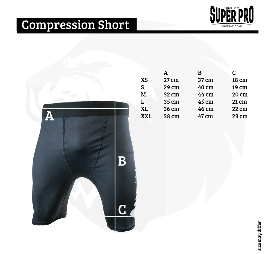 Super Pro Combat Gear Compression, Zwart,Wit