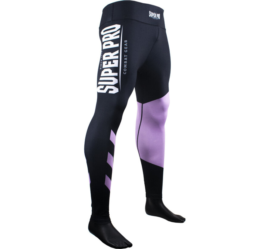 Super Pro Combat Gear Dames Legging No, Wit,Paars,Zilver