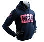 Super Pro Combat Gear Hoodie S.P., Blauw,Roze