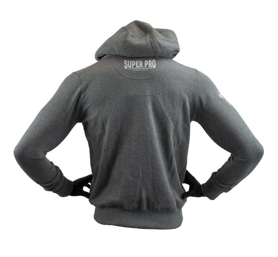 Super Pro Combat Gear Hoody Met Rits S.P., Grijs,Wit