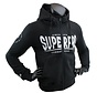 Super Pro Combat Gear Hoody Met Rits S.P., Zwart,Wit