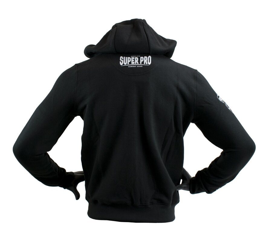 Super Pro Combat Gear Hoody Met Rits S.P., Zwart,Wit