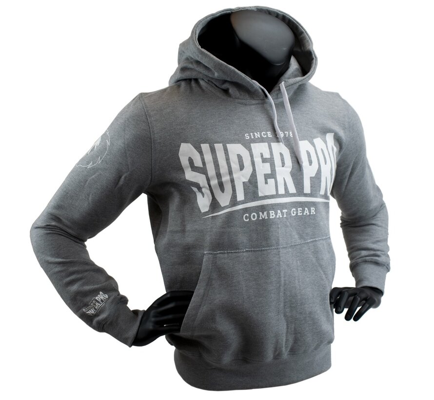 Super Pro Combat Gear Hoody S.P., Grijs,Wit