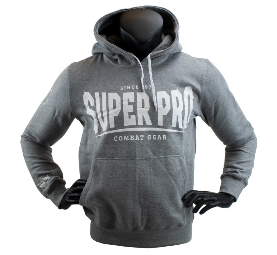 Super Pro Combat Gear Hoody S.P., Grijs,Wit