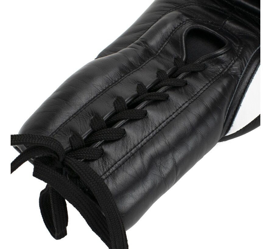 Super Pro Combat Gear Knock Out Bokshandschoenen Veter, Zwart,Wit