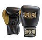 Super Pro Combat Gear Lederen (thai)bokshandschoenen, Goud,Zwart