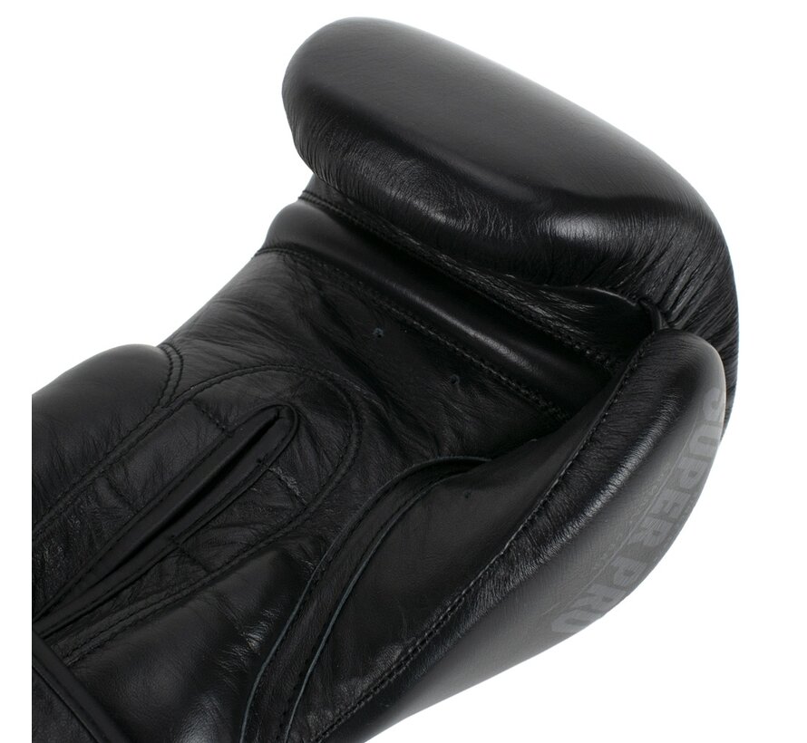 Super Pro Combat Gear Legend Lederen (kick)bokshandschoenen, Zwart