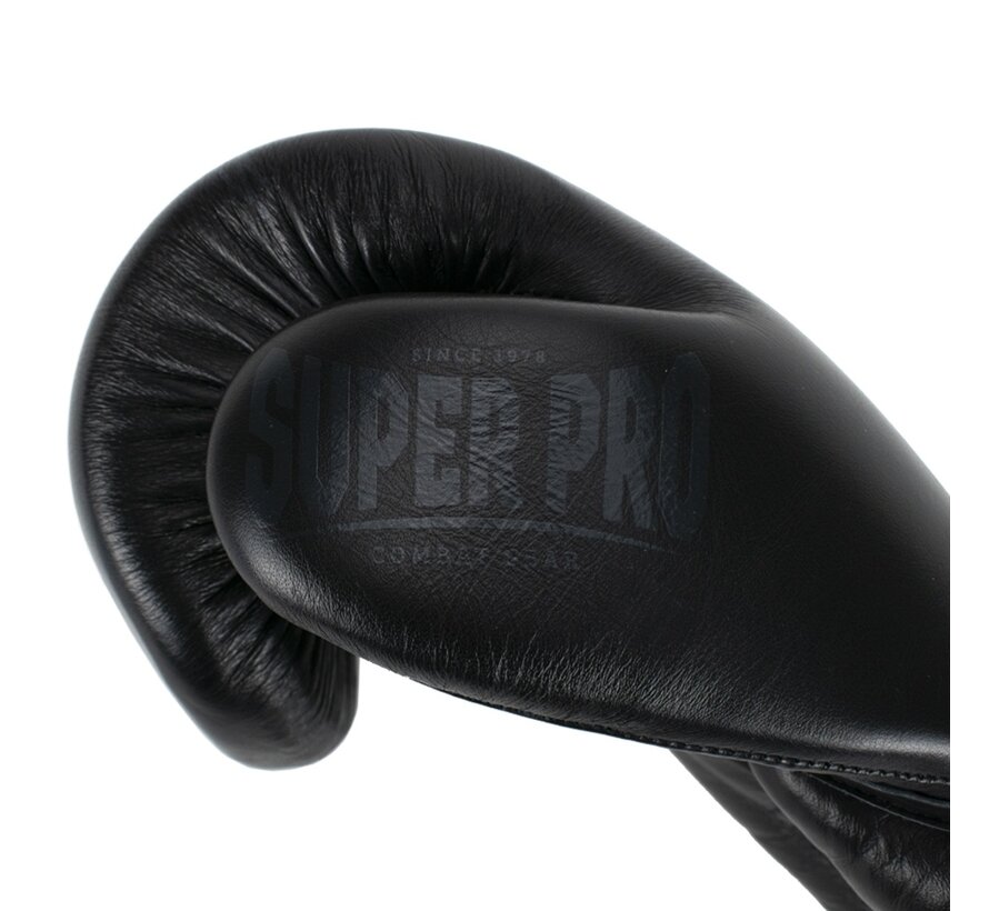 Super Pro Combat Gear Legend Lederen (kick)bokshandschoenen, Zwart