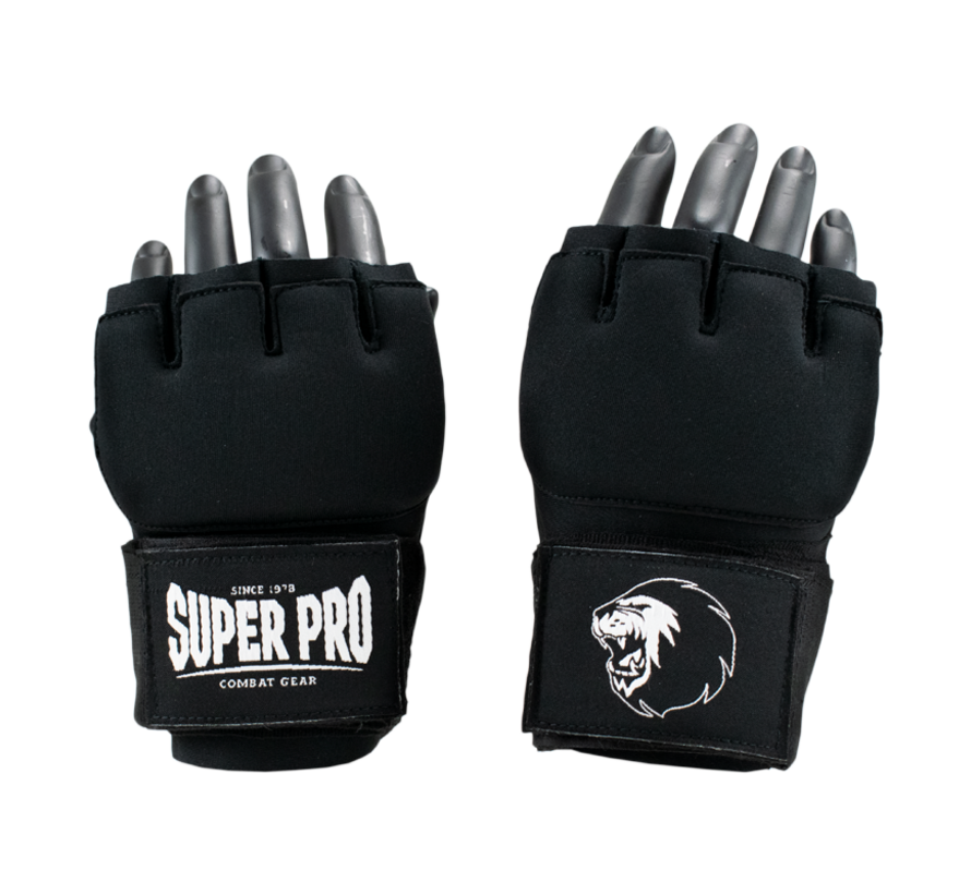 Super Pro Combat Gear Mexican Wrap Binnenhandschoenen, Zwart,Wit