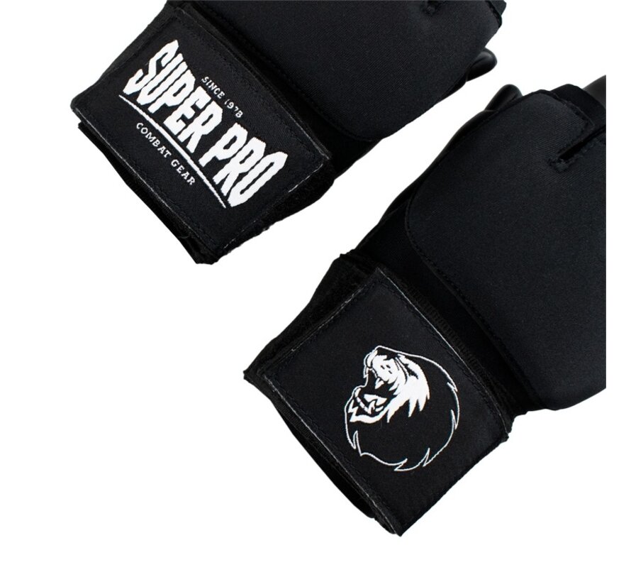 Super Pro Combat Gear Mexican Wrap Binnenhandschoenen, Zwart,Wit