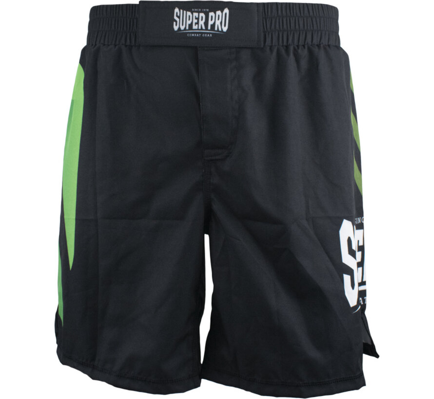 Super Pro Combat Gear Mma Short No, Zwart,Groen,Zilver