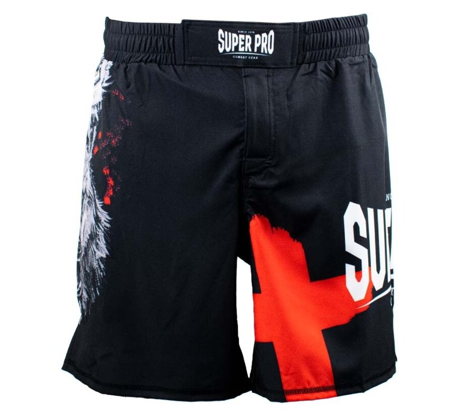 Super Pro Combat Gear Mma Short, Rood,Grijs,Zwart
