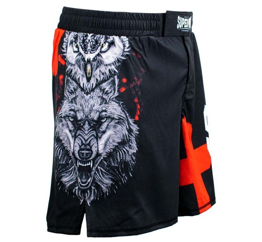 Super Pro Combat Gear Mma Short, Rood,Grijs,Zwart