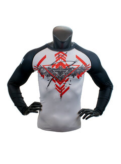 Super Pro Combat Gear Super Pro Combat Gear Rashguard Longsleeve, Rood,Zwart,Wit