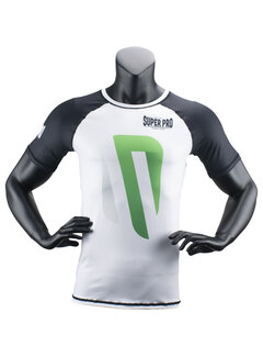 Super Pro Combat Gear Super Pro Combat Gear Rashguard Shortsleeve No, Zwart,Groen,Zilver