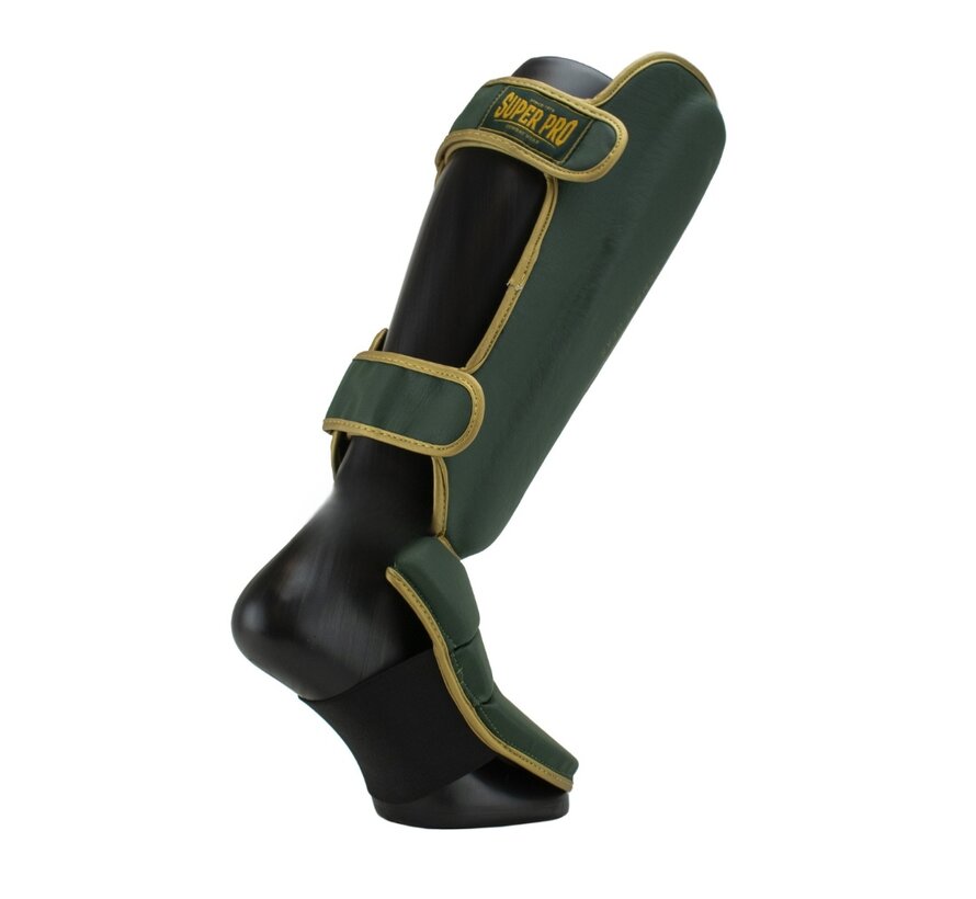 Super Pro Combat Gear Scheenbeschermer Protector Se XS, goud - groen