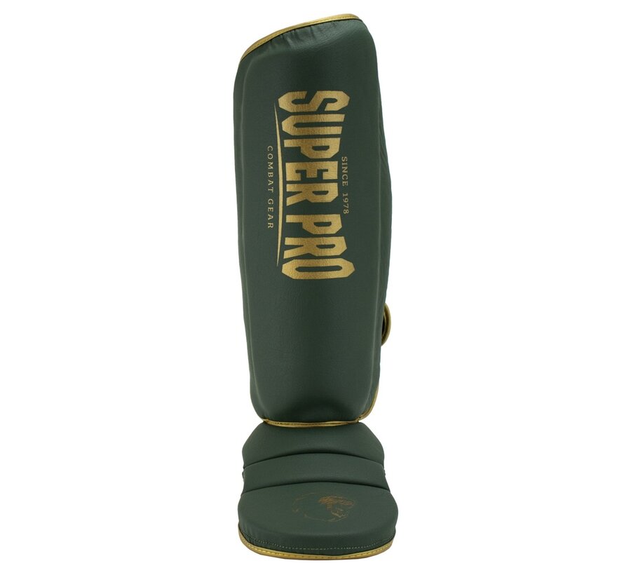 Super Pro Combat Gear Scheenbeschermer Protector Se XS, goud - groen