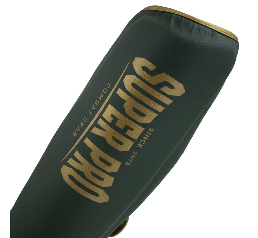 Super Pro Combat Gear Scheenbeschermer Protector Se XS, goud - groen