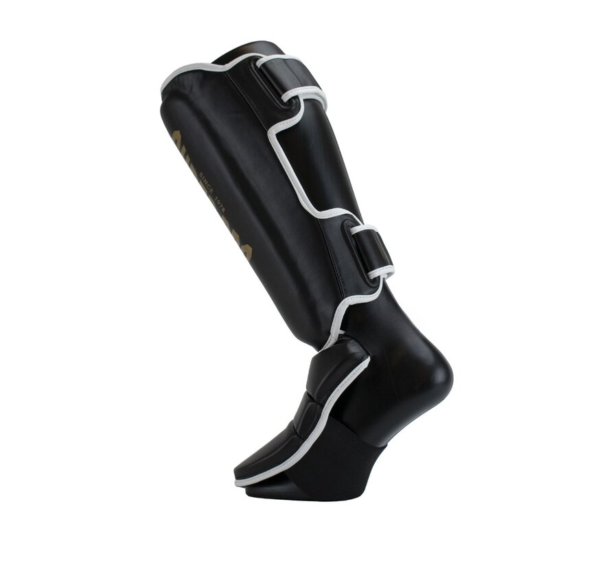 Super Pro Combat Gear Scheenbeschermer Protector, Goud,Zwart,Wit