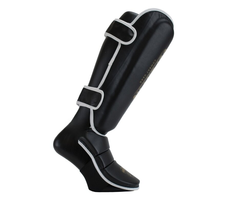 Super Pro Combat Gear Scheenbeschermer Protector, Goud,Zwart,Wit