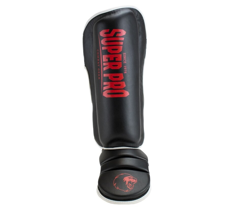 Super Pro Combat Gear Scheenbeschermer Protector, Rood,Zwart,Wit