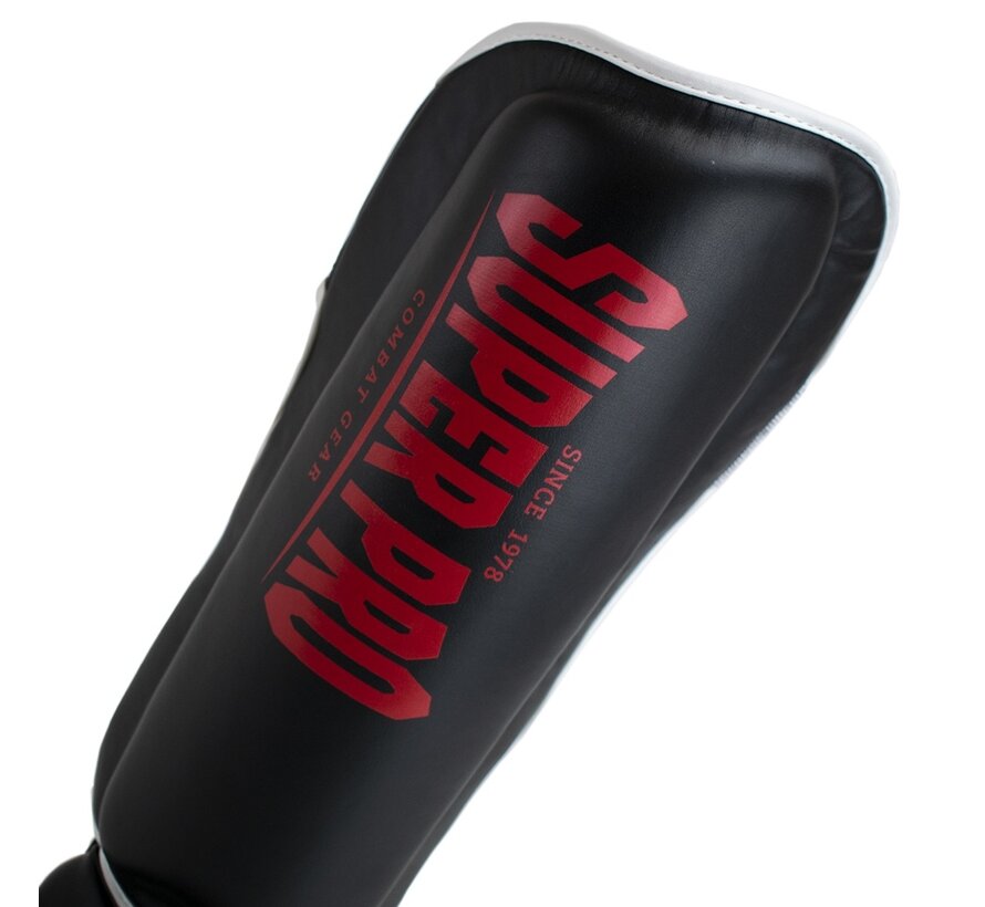 Super Pro Combat Gear Scheenbeschermer Protector, Rood,Zwart,Wit