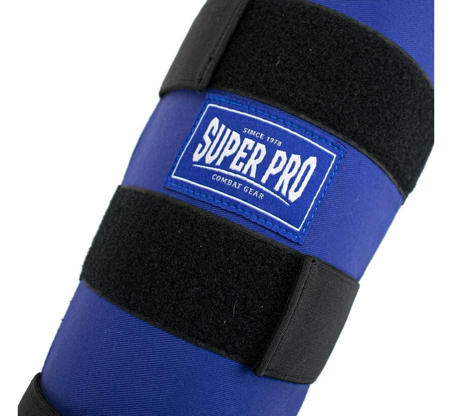 Super Pro Combat Gear Scheenbeschermer, Blauw,Zwart