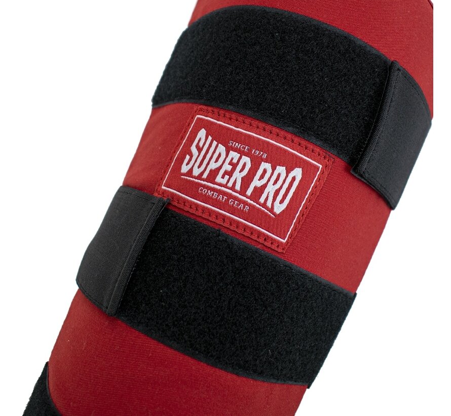 Super Pro Combat Gear Scheenbeschermer, Rood,Zwart