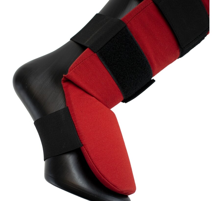 Super Pro Combat Gear Scheenbeschermer, Rood,Zwart