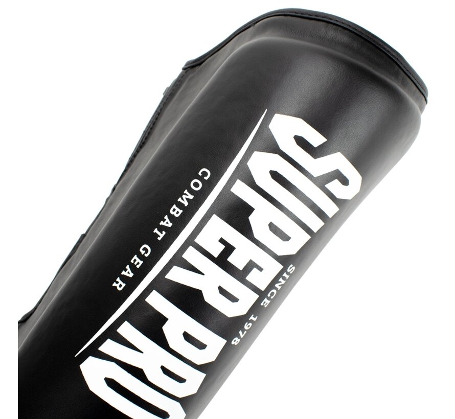 Super Pro Combat Gear Scheenbeschermer, Zwart,Wit