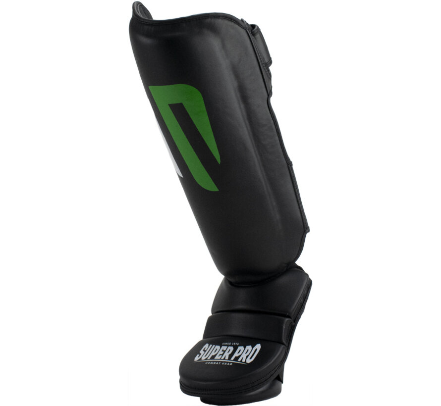 Super Pro Combat Gear Scheenbeschermers No, Zwart,Groen,Zilver