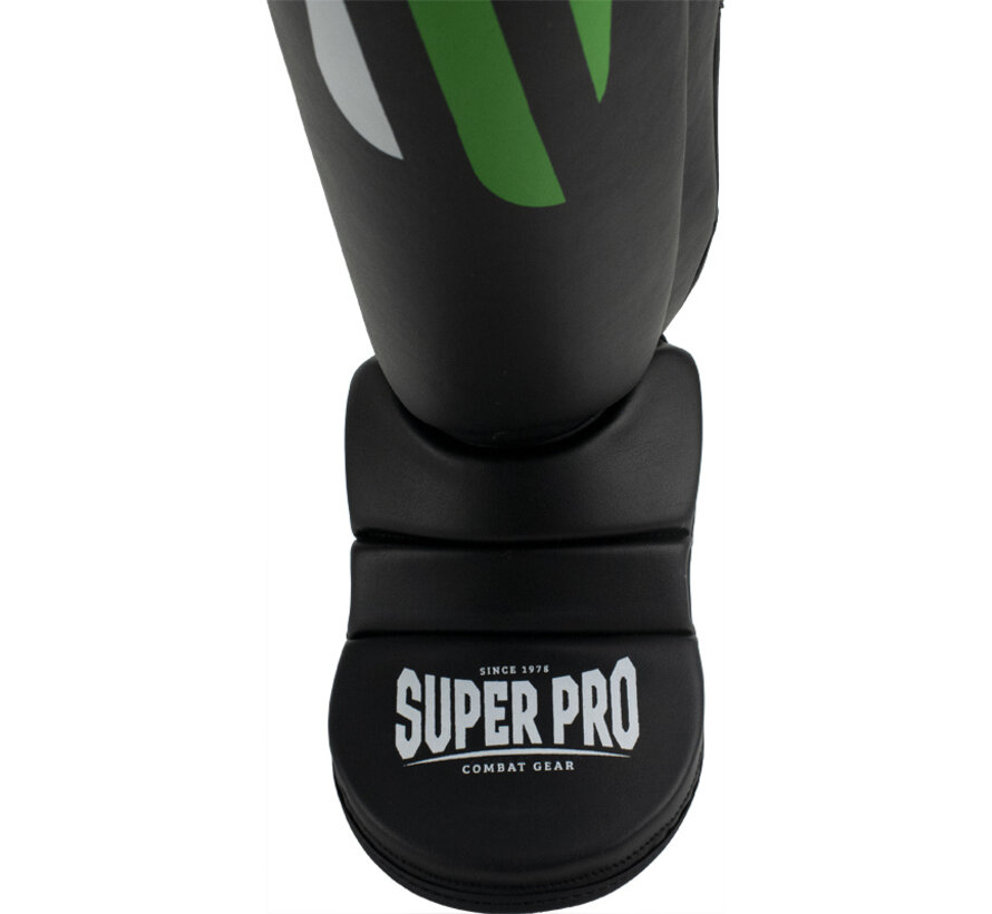 Super Pro Combat Gear Scheenbeschermers No, Zwart,Groen,Zilver