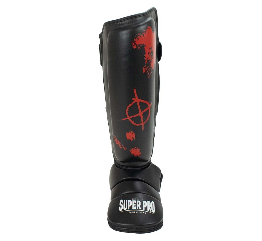 Super Pro Combat Gear Scheenbeschermers, Rood,Zwart