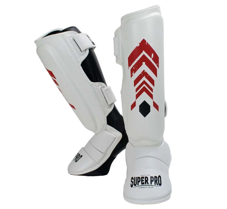 Super Pro Combat Gear Scheenbeschermers, Zwart,Wit