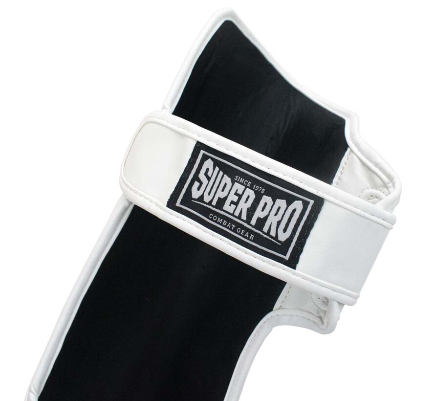 Super Pro Combat Gear Scheenbeschermers, Zwart,Wit