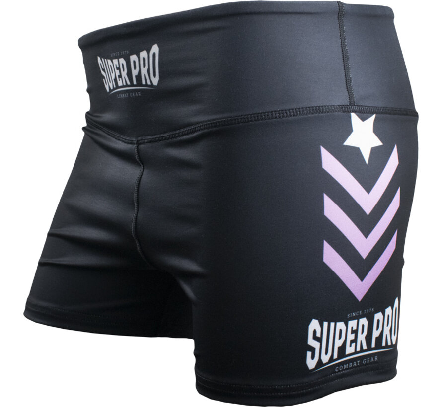 Super Pro Combat Gear Short Tight Dames No, Wit,Paars,Zilver