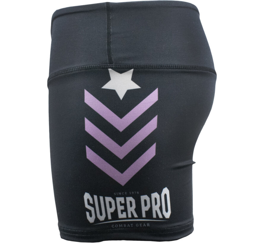 Super Pro Combat Gear Short Tight Dames No, Wit,Paars,Zilver