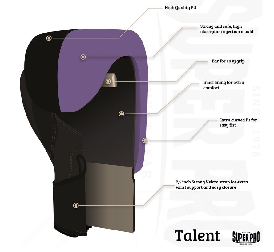 Super Pro Combat Gear Talent (kick)bokshandschoenen, Roze,Zwart