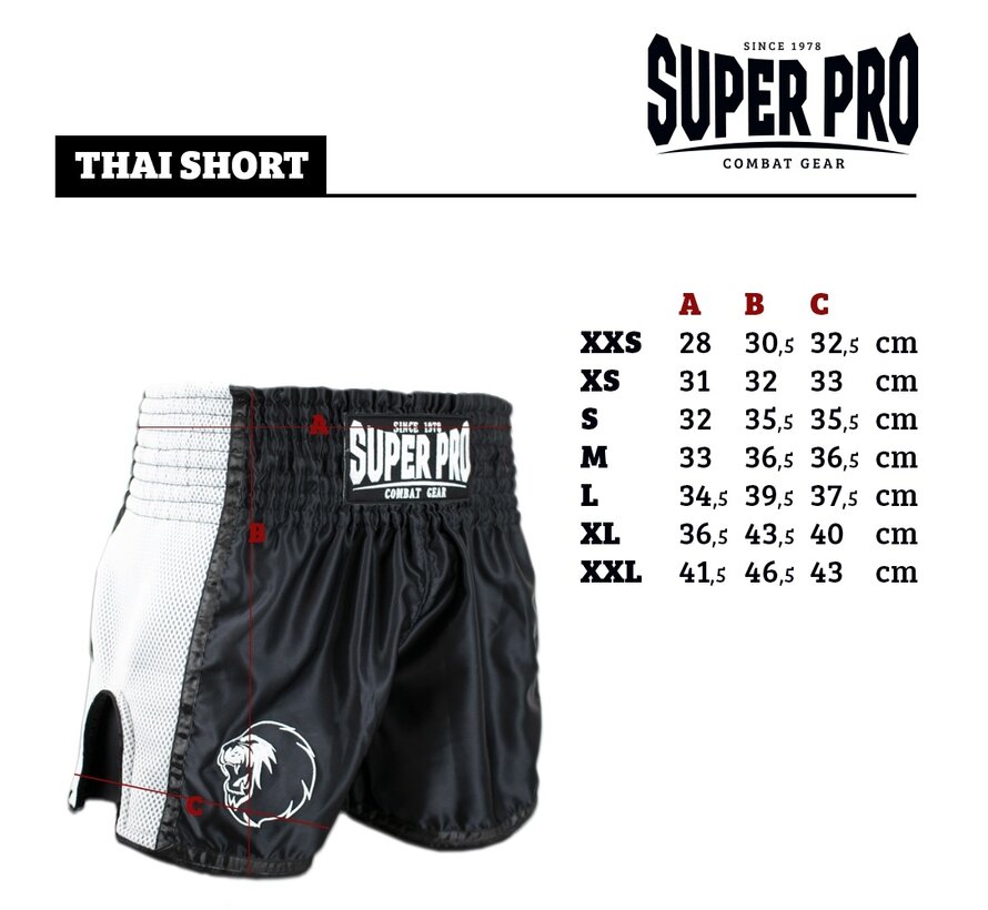 Super Pro Combat Gear Thai En Kickboksshort Brave S, blauw - zwart