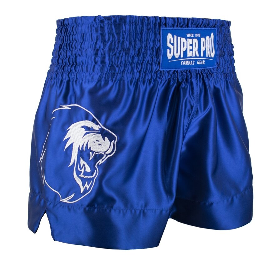 Super Pro Combat Gear Thai En Kickboksshort, Blauw,Wit