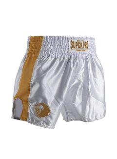 Super Pro Combat Gear Super Pro Combat Gear Thai En Kickboksshort, Goud,Wit
