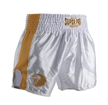 Super Pro Combat Gear Super Pro Combat Gear Thai En Kickboksshort, Goud,Wit