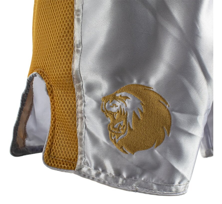 Super Pro Combat Gear Thai En Kickboksshort, Goud,Wit