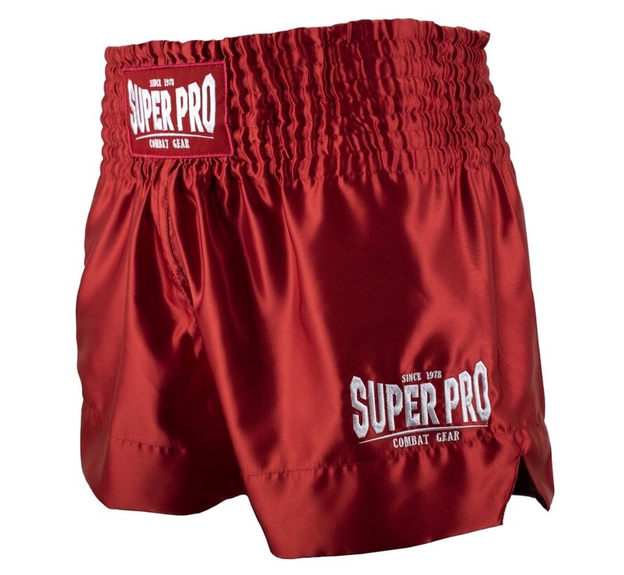 Super Pro Combat Gear Thai En Kickboksshort, Rood,Wit
